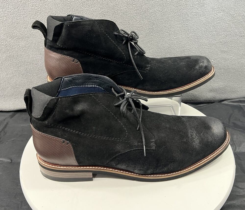 Dr Scholls Weekly Chukka Ankle Boots Shoes Black Suede Leather Mens Size 13